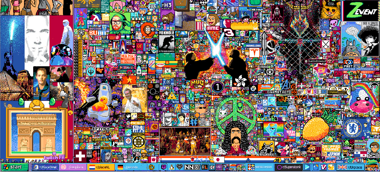 Internet s’enflamme avec r/place